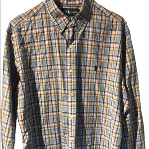 Polo Ralph Lauren Logo Embroidered Check stripe Shirt Size;Large.Great Condition